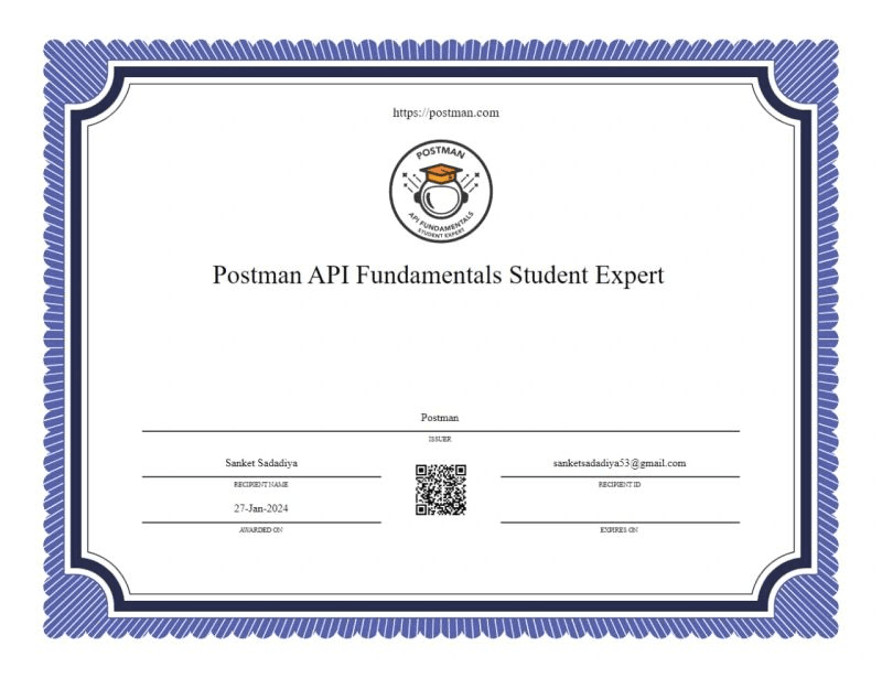 Postman API Fundamentals Student Expert